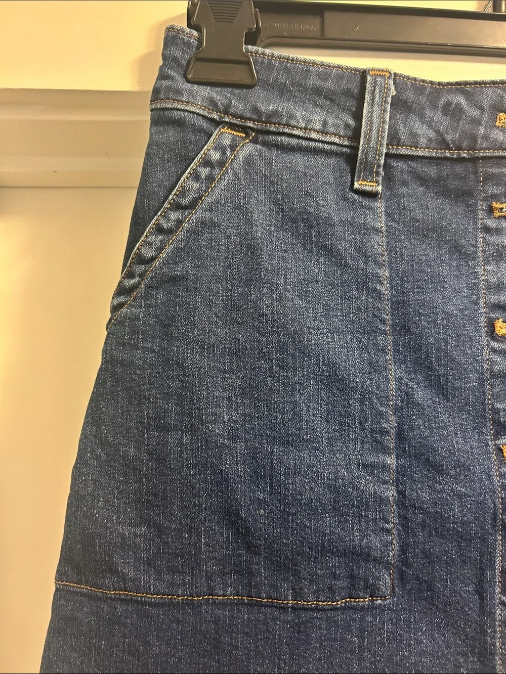 J. Crew Classic Blue Denim Button-Front Mini Skirt - 6, NWOT